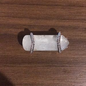 KEEP Collective stone bar-  crackled quartz silver